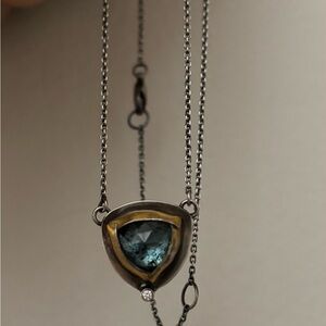 Austin Titus Petite Tri Fold Necklace with Diamond